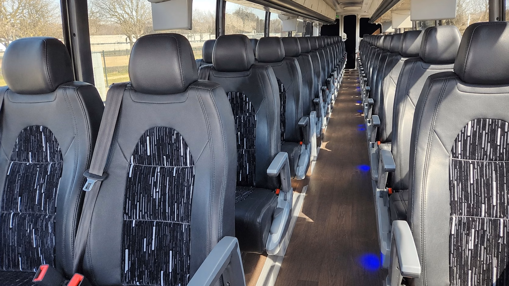 arlington charter bus rental interior